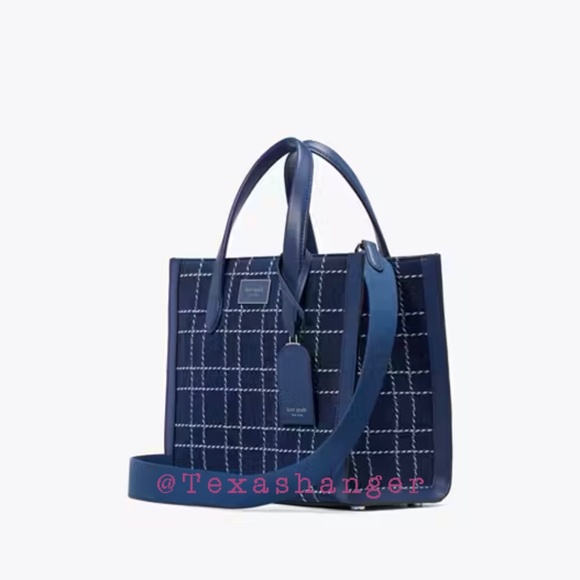 NWT Kate Spade Manhattan Denim Check Small Tote - Picture 2 of 14